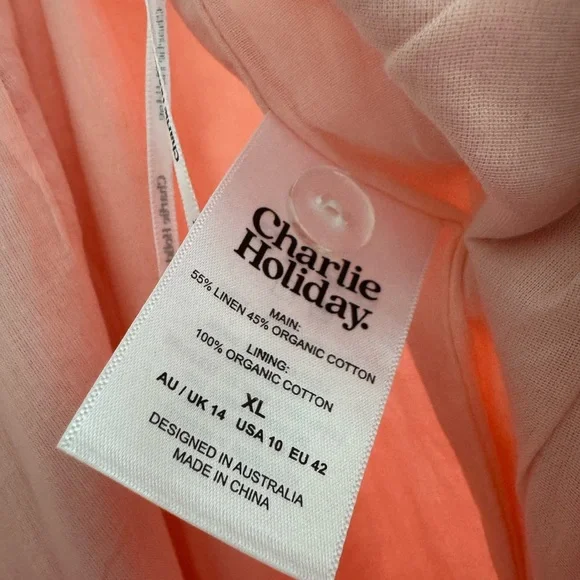 Charlie Holiday Pink Linen Wide-Leg Pants - Picture 4 of 6